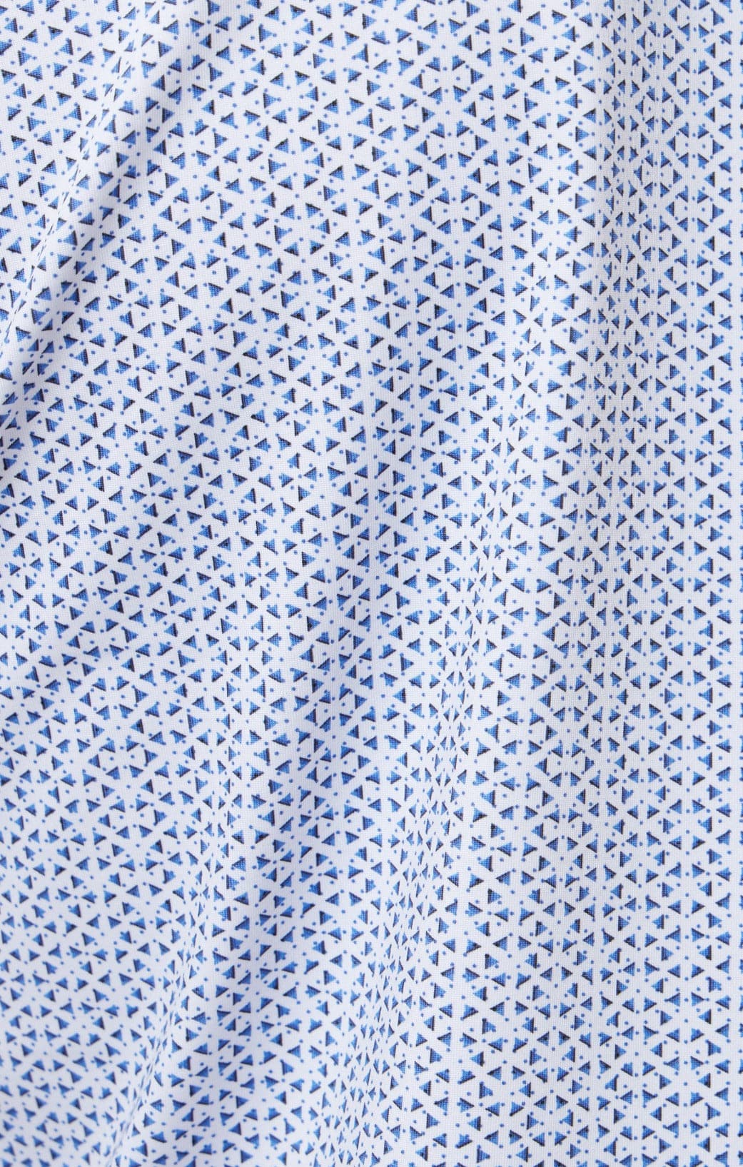 Navy Triangles Long Sleeve Stretch Shirt