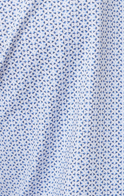 Navy Triangles Long Sleeve Stretch Shirt