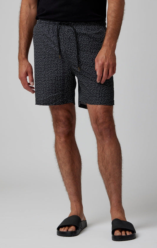 Black Wavy Swim Shorts