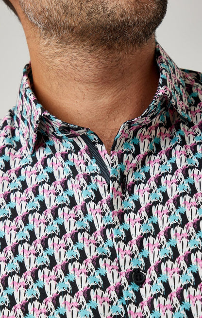 Black Zebras Short Sleeve Shirt