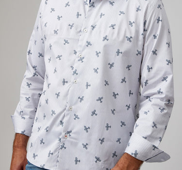 Grey Airplane Print Drytouch Shirt