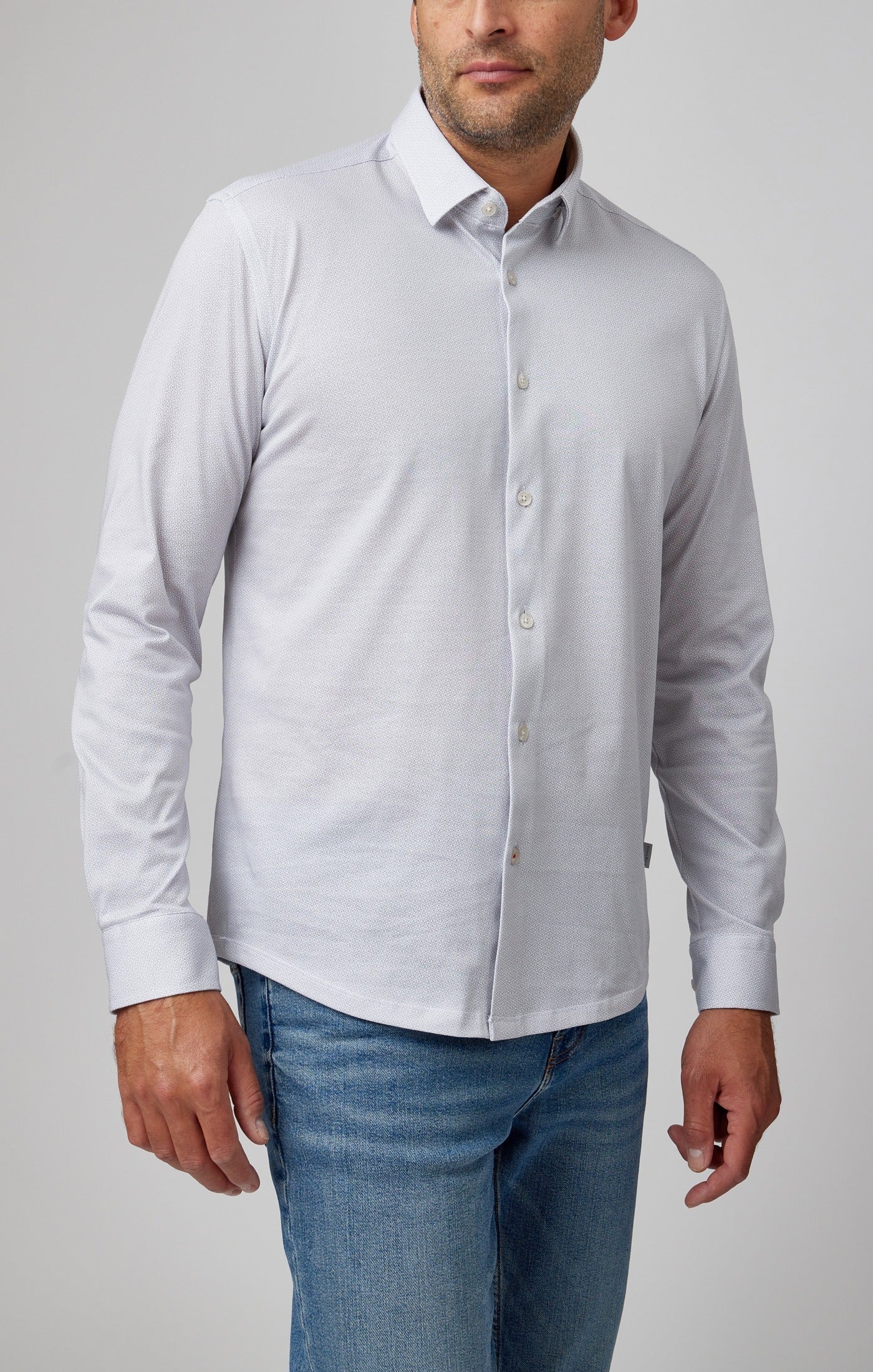 Grey Hourglass Geo Print Drytouch Shirt