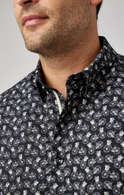 Black Bicycles Print Shirt