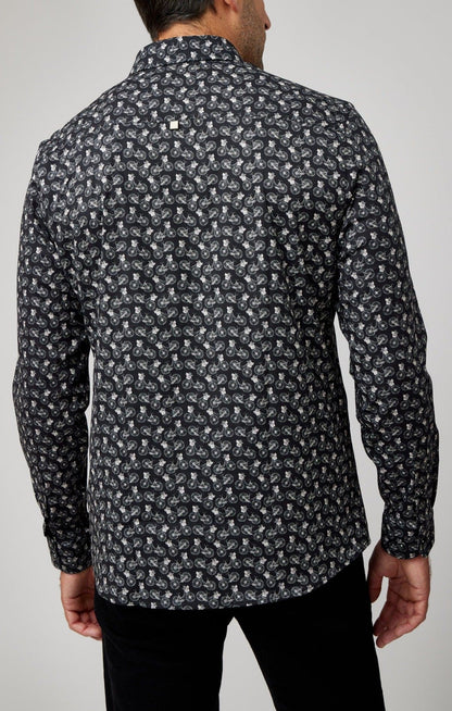 Black Bicycles Print Shirt