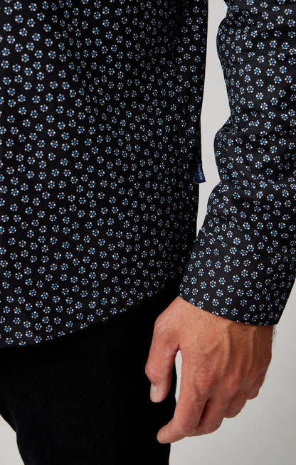 Black Accent Ditsy Print Shirt