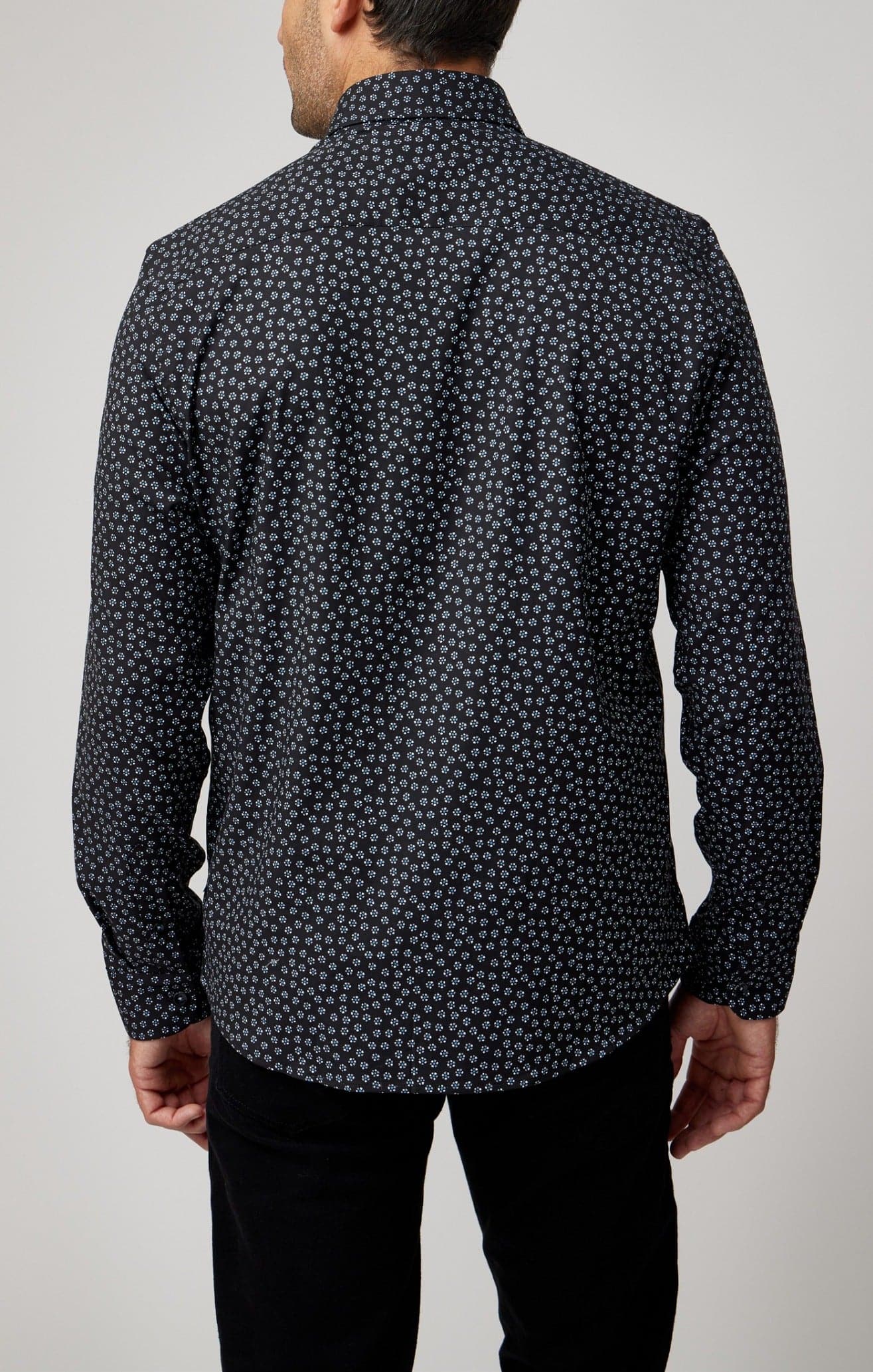 Black Accent Ditsy Print Shirt