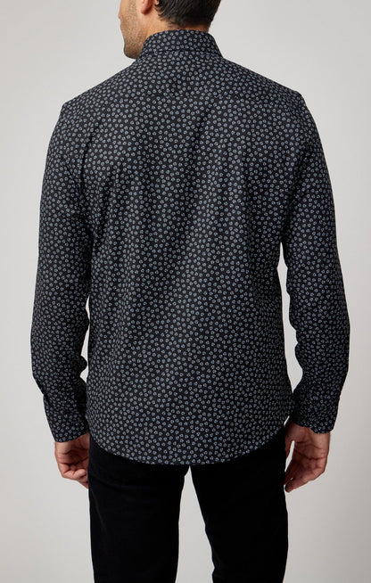 Black Accent Ditsy Print Shirt