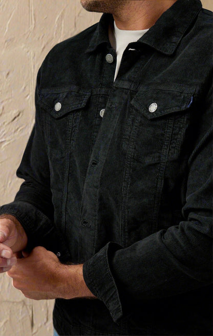 VALLEY - Black Solid Antique Washed Jacket