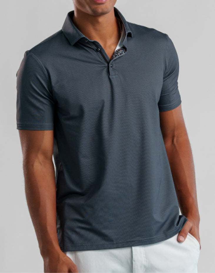 APEX  - Black Birdseye Polo
