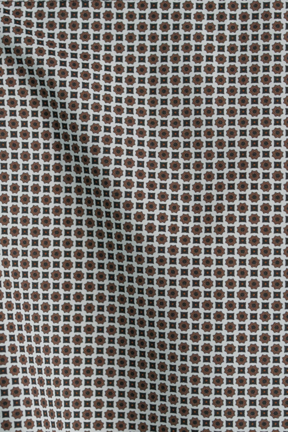 APEX - Light Brown Micro Flower Long Sleeve Shirt