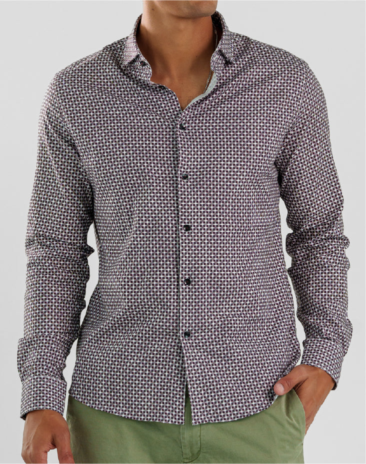 NOVA - Burgundy Petal Long Sleeve Shirt