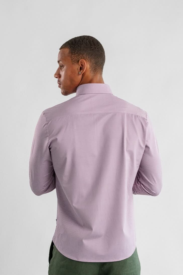 APEX - Burgundy Birdseye Long Sleeve Shirt