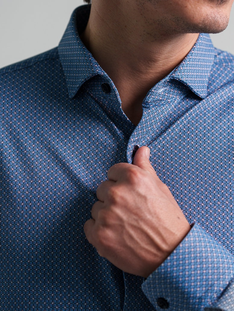 APEX - Dark Navy Interlinked Motif Shirt