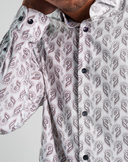 NOVA - White Feather Paisley Shirt