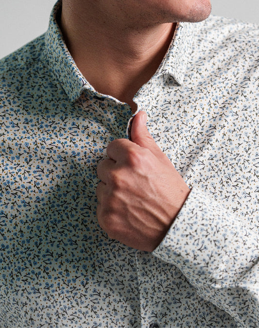 NOVA - Light Blue Meadow Ditsy Shirt