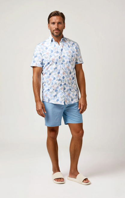 HELIOS - Aqua Birdseye Solid Swim Shorts
