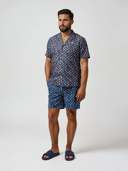 HELIOS - Navy Surf Skull Swim Shorts