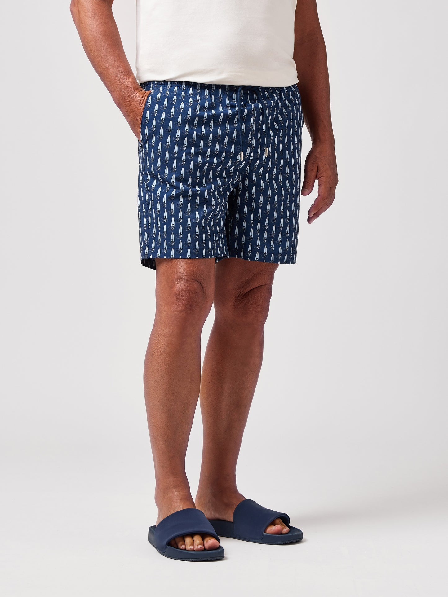 HELIOS - Navy Surf Skull Swim Shorts