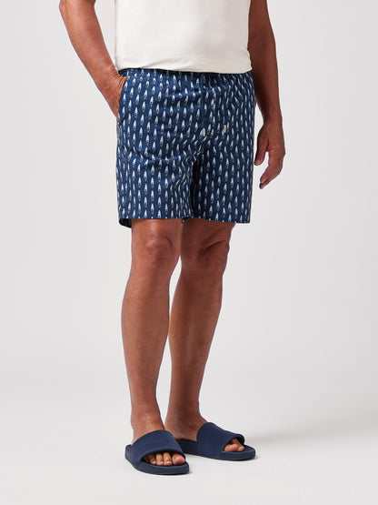 HELIOS - Navy Surf Skull Swim Shorts