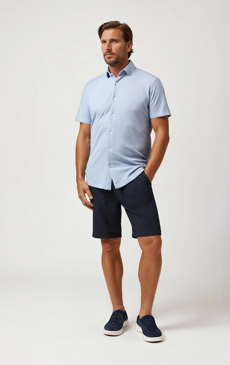 ORIGIN - Medium Blue Short Sleeve Shirt