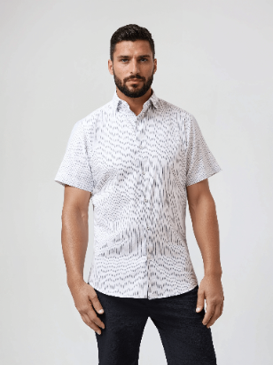NOVA - White Striped Stretch Shirt