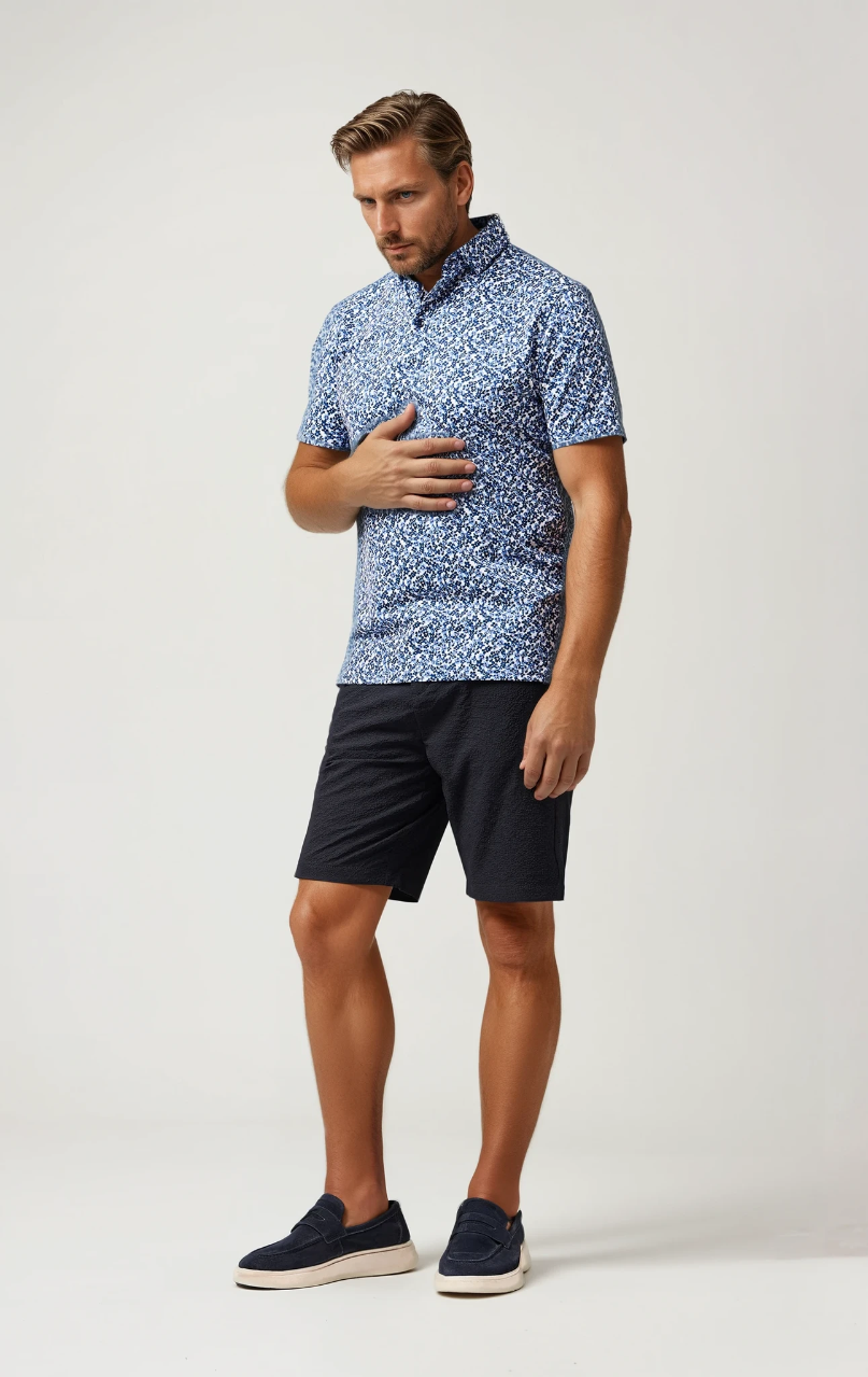 APEX - Blue Spring Bloom Stretch Polo