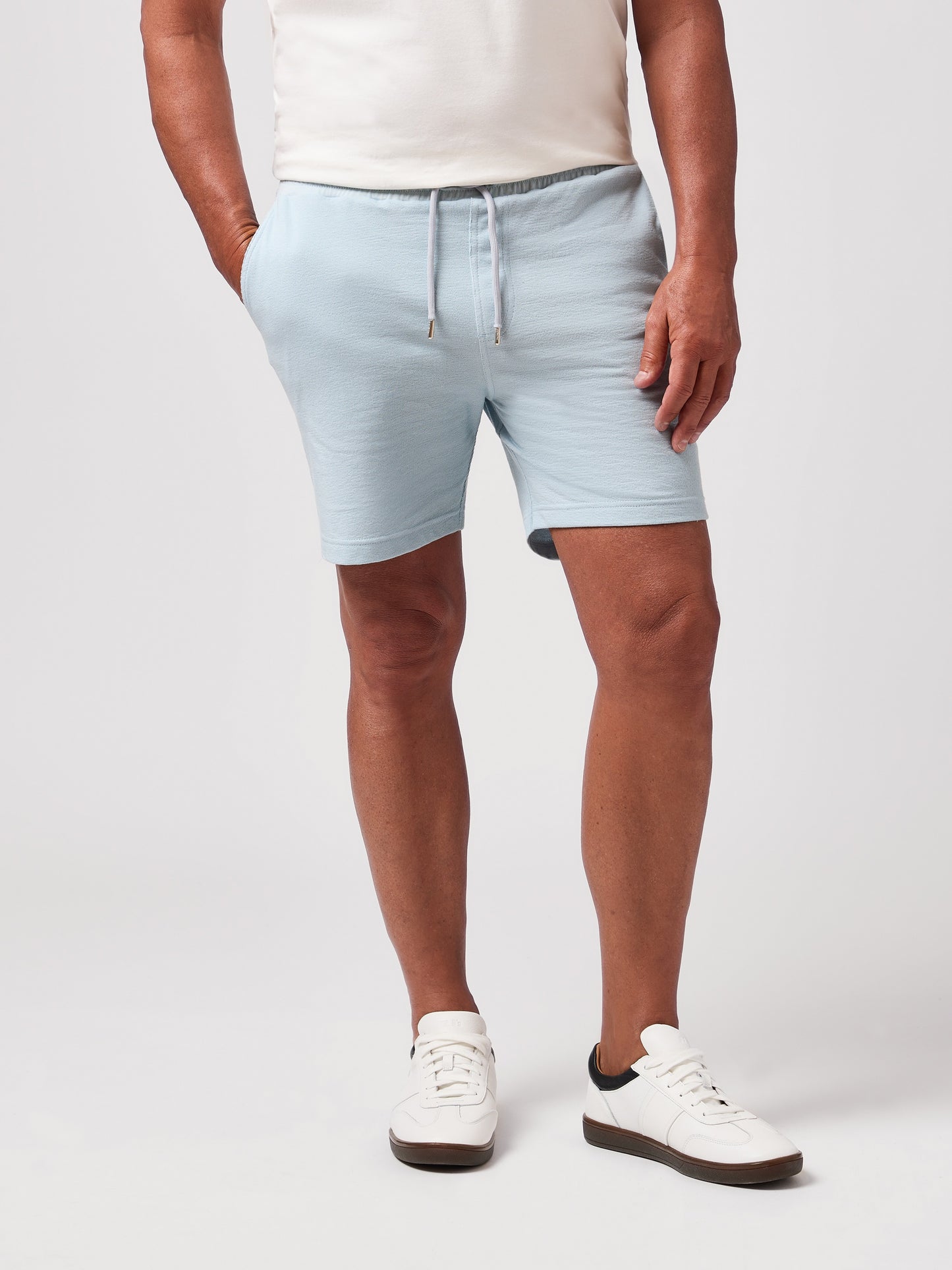 TWILIGHT - Light Blue Terry Knit Comfort Short