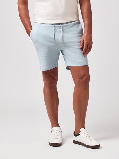 TWILIGHT - Light Blue Terry Knit Comfort Short