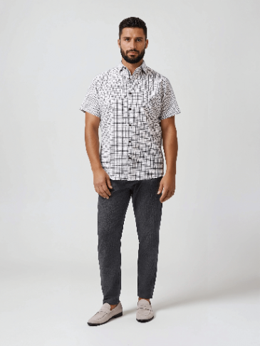 BOARDWALK - Seersucker White Check Shirt