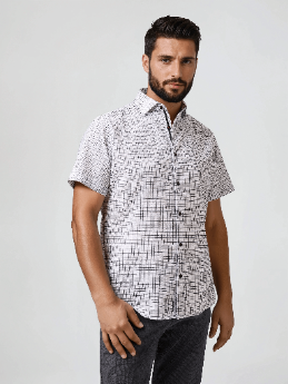 BOARDWALK - Seersucker White Check Shirt