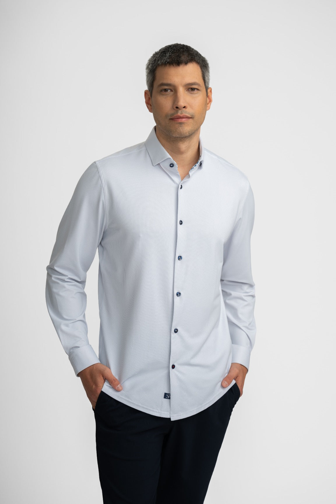APEX - White Birdseye Long Sleeve Shirt