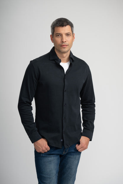 AERIS - Black Peached Fleece Shirt