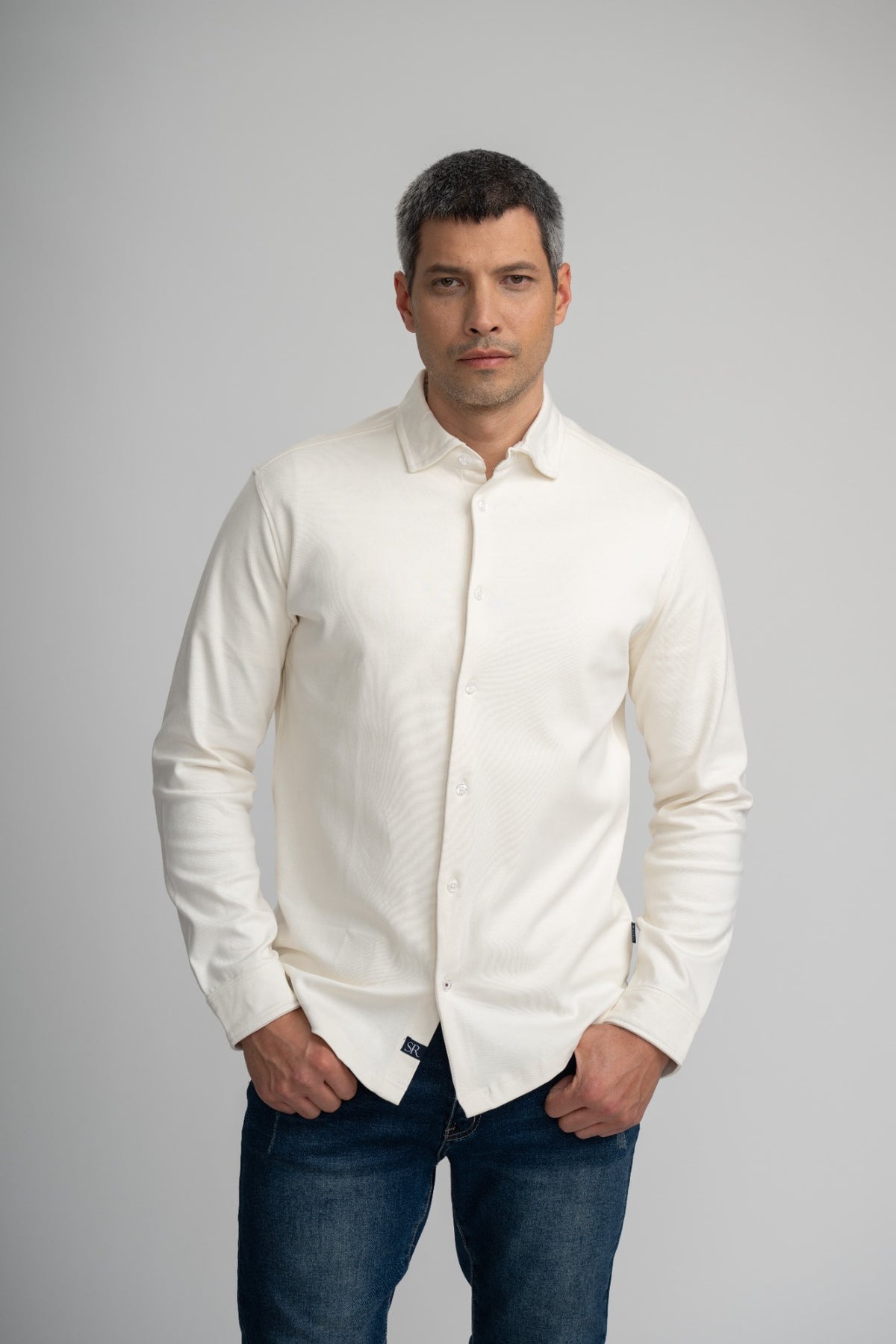 AERIS - Light Beige Peached Fleece Shirt