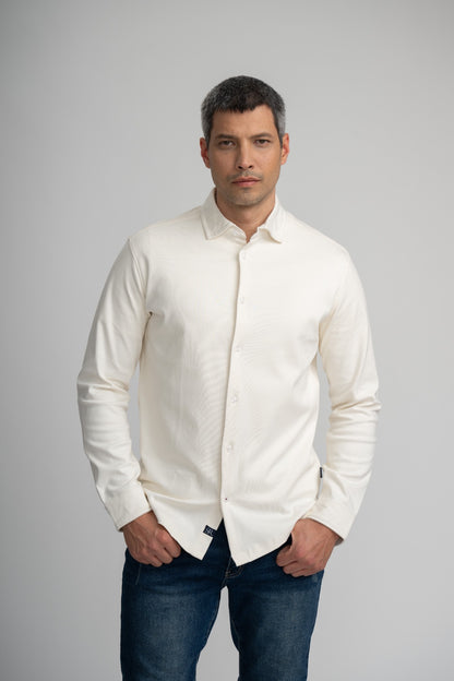 AERIS - Light Beige Peached Fleece Shirt