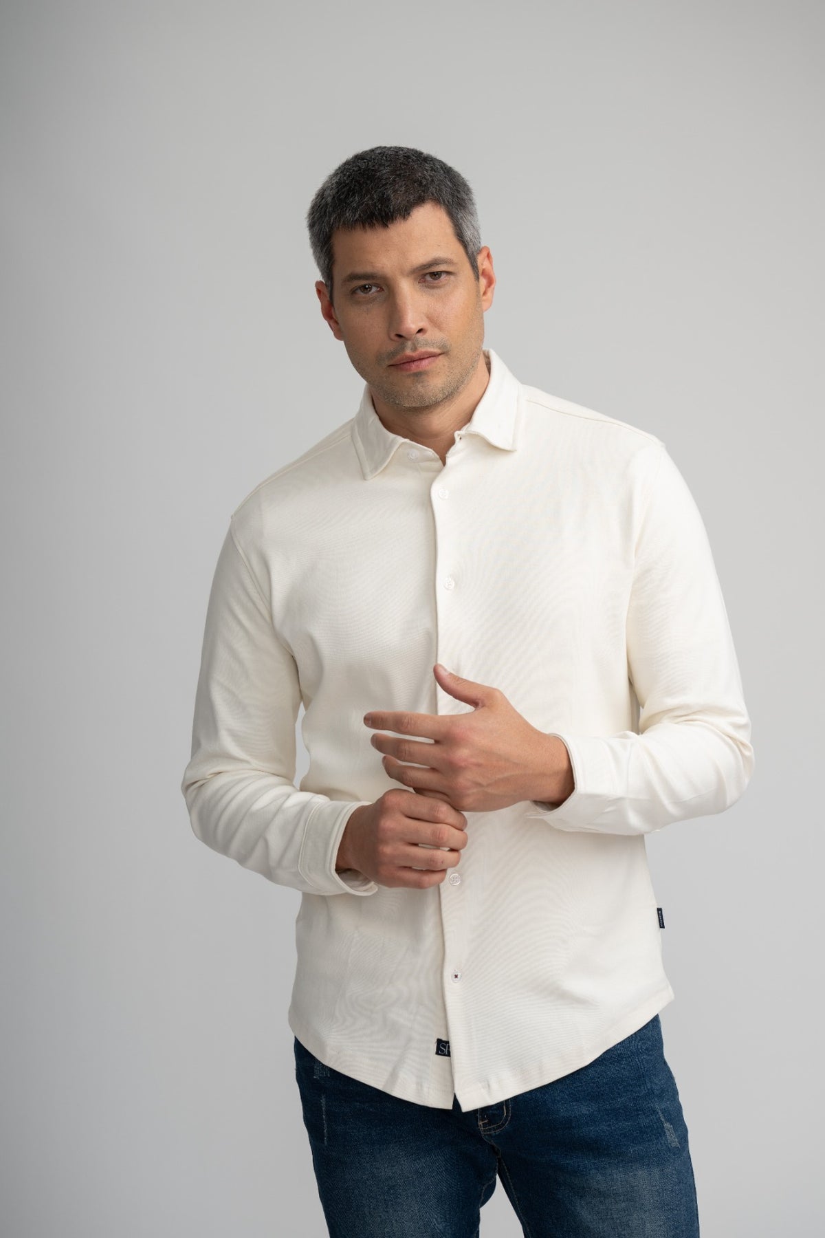AERIS - Light Beige Peached Fleece Shirt