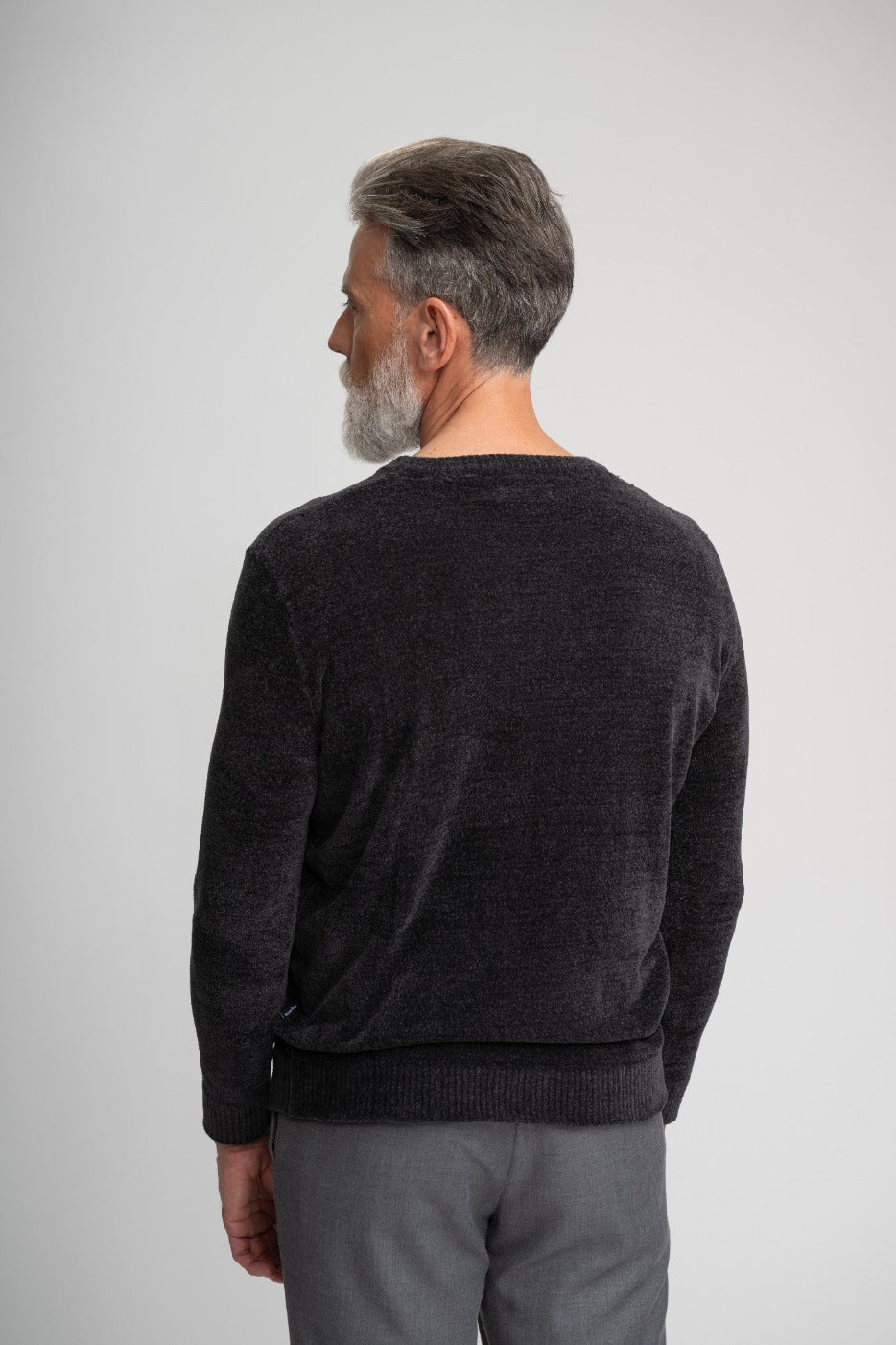 BAYVIEW - Black Chenille Crewneck Sweater