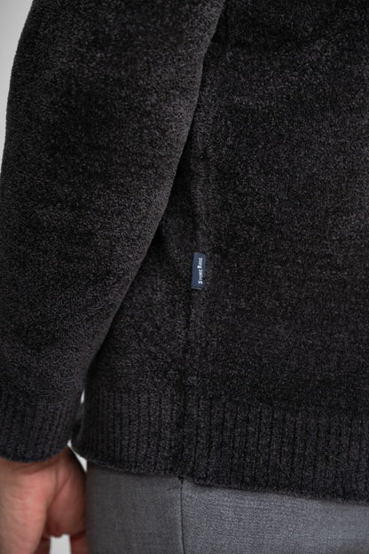 BAYVIEW - Black Chenille Crewneck Sweater