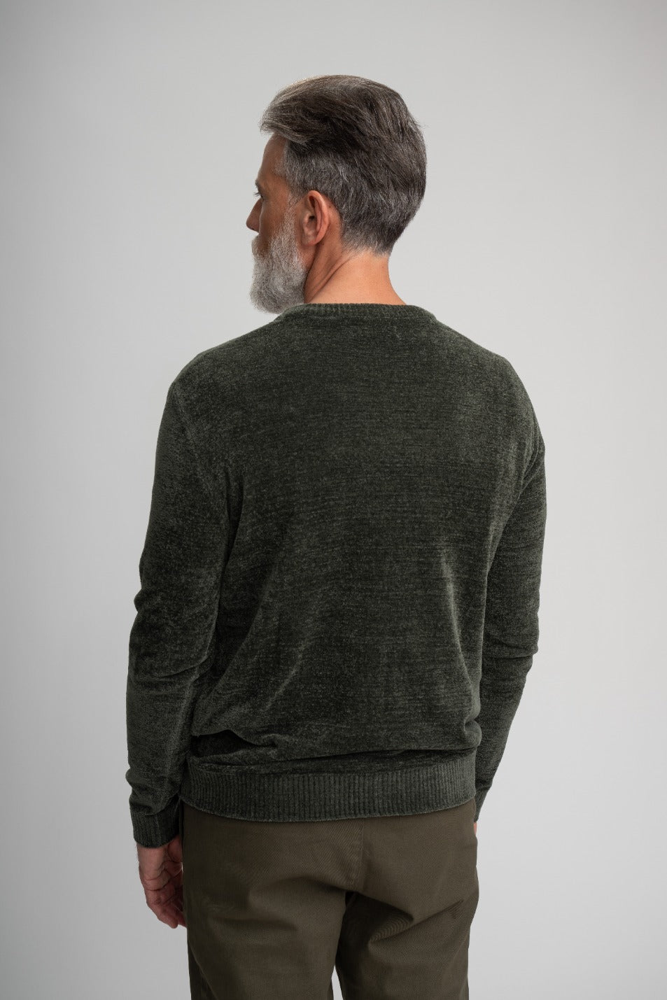 BAYVIEW- Dark Green Chenille Crewneck Sweater