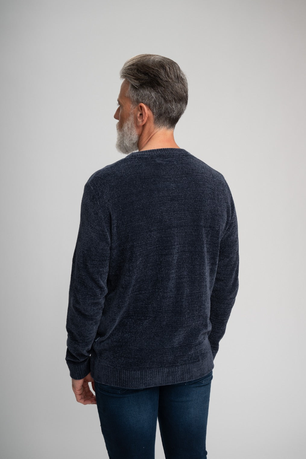 BAYVIEW - Navy Chenille Crewneck Sweater