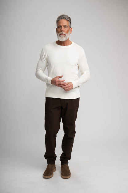 BAYVIEW- Light Beige Chenille Crewneck Sweater