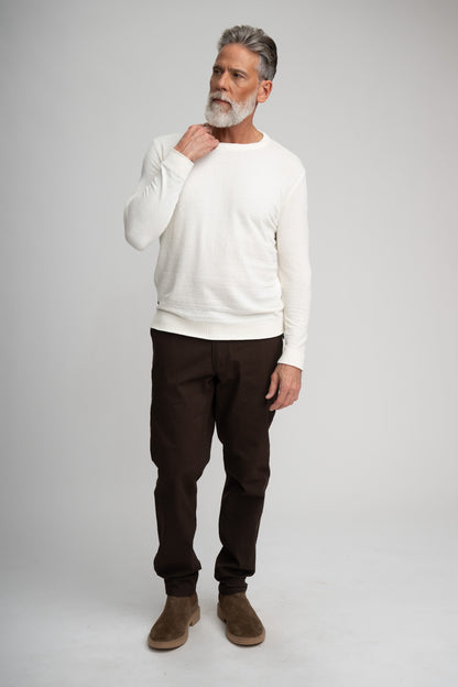 BAYVIEW- Light Beige Chenille Crewneck Sweater