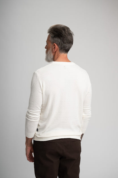 BAYVIEW- Light Beige Chenille Crewneck Sweater