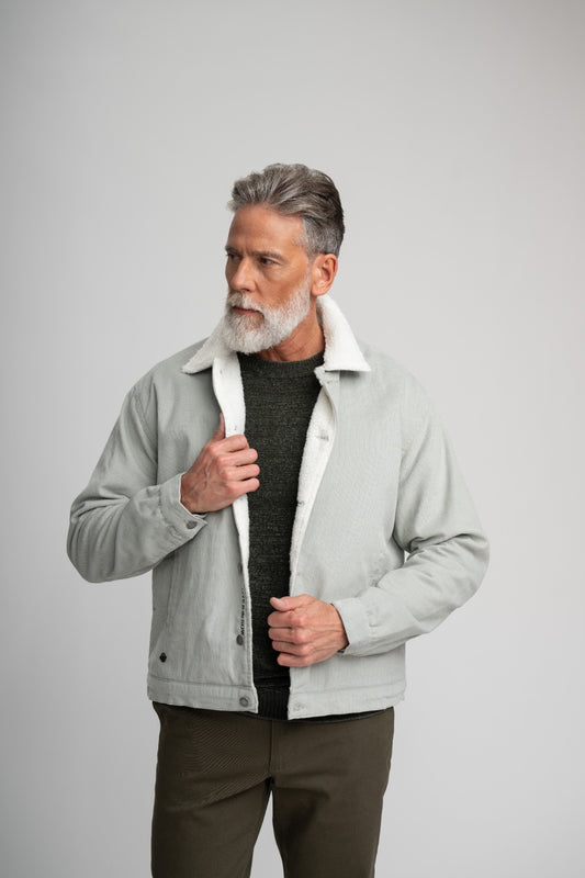 FIELDHOUSE - Light Grey Corduroy Sherpa Jacket