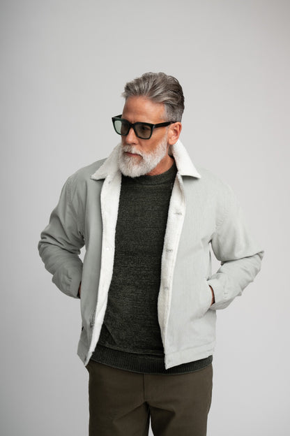 FIELDHOUSE - Light Grey Corduroy Sherpa Jacket
