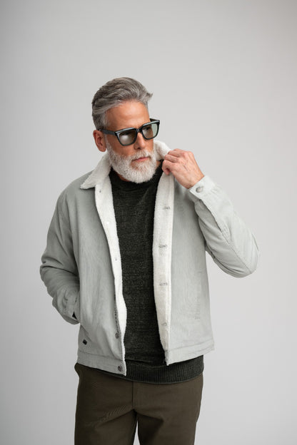 FIELDHOUSE - Light Grey Corduroy Sherpa Jacket