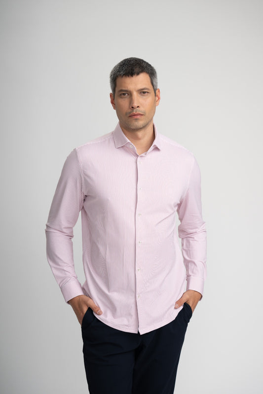 APEX - Dark Pink Estate Microstripe Shirt