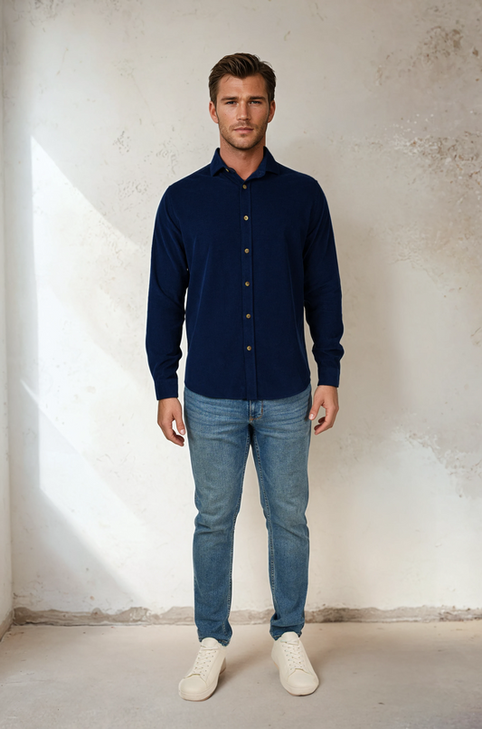 TRAVERSE - Dark Navy Corduroy Shirt