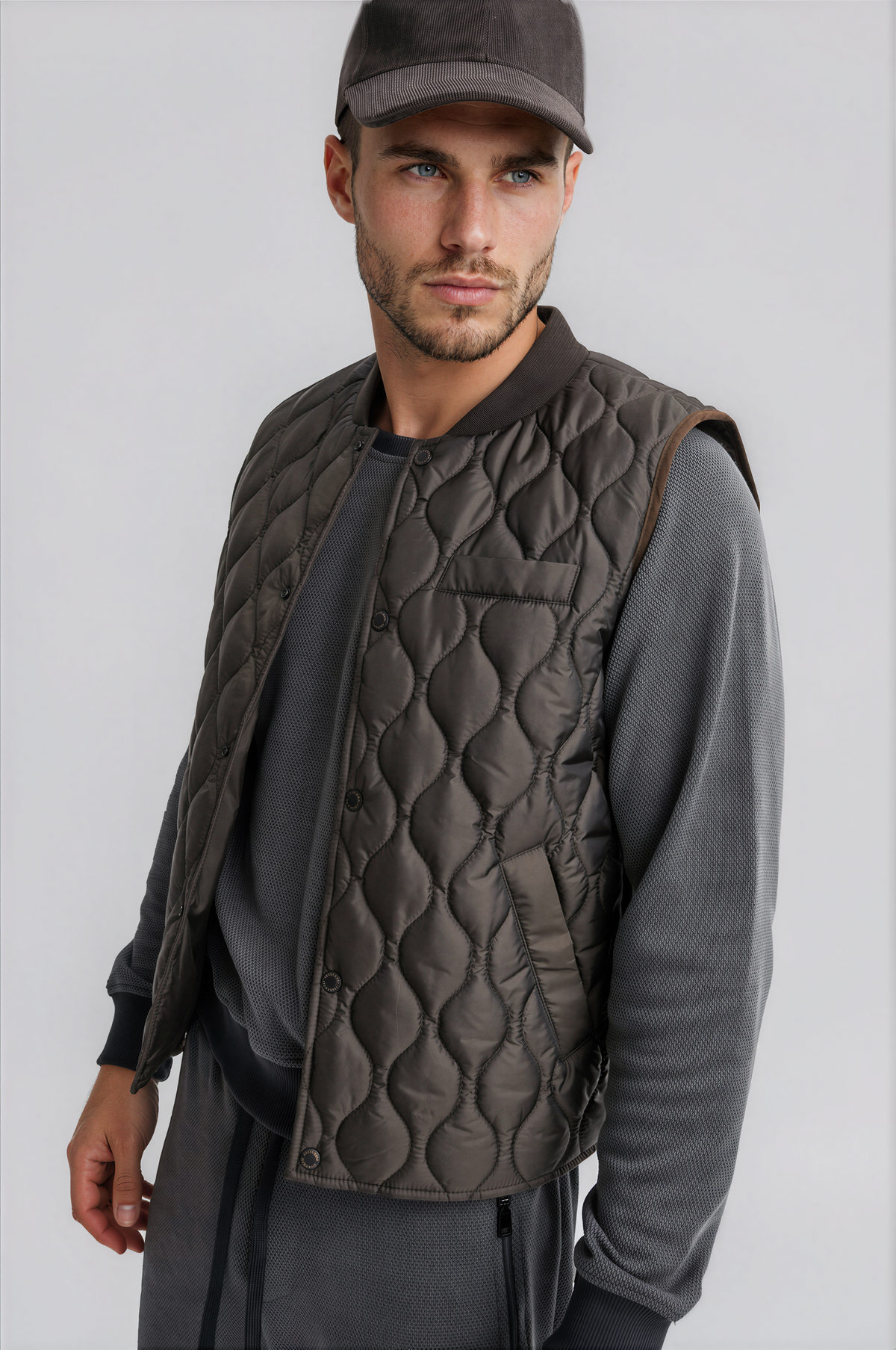 Olive Quilted Puffer Vest