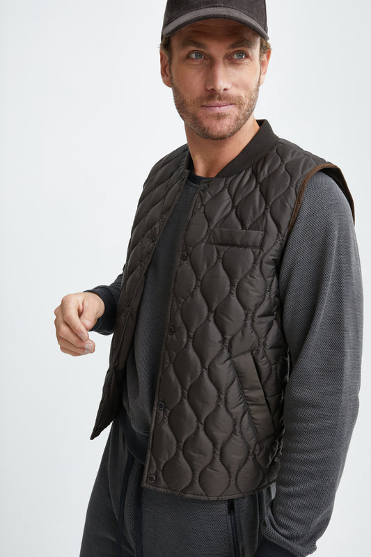 Olive Quilted Puffer Vest