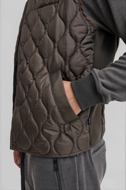 Olive Quilted Puffer Vest